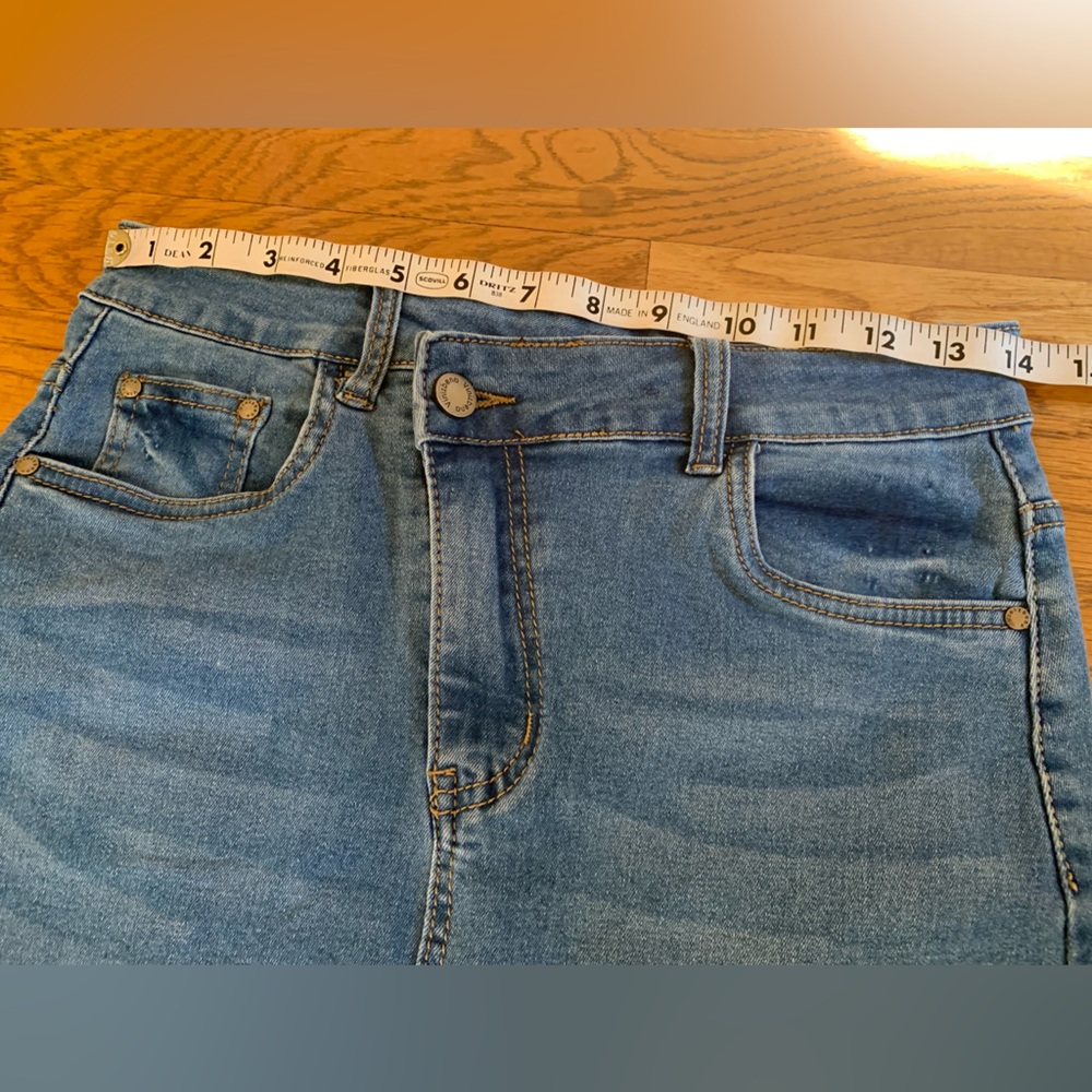 Vinizbena crossover waist slit front stretchy denim skirt size M - Picture 4 of 12